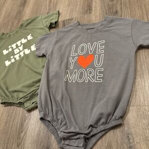 Gray and Green Kids One Piece Set